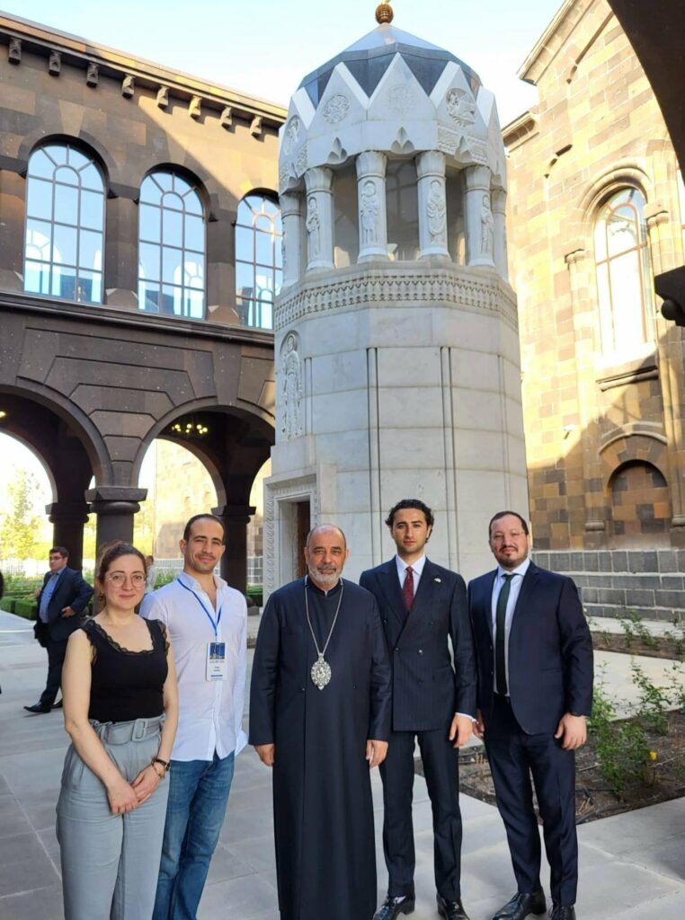 AGBU Germany Founders with Bishop Serovpé Isakhanyan, Primate of the Diocese of the Armenian Church in Germany, at Etchmiadzin in 2022